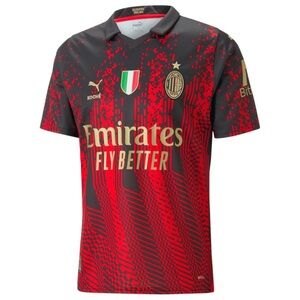 Puma AC Milan Red and Black Graphic Soccer Jersey